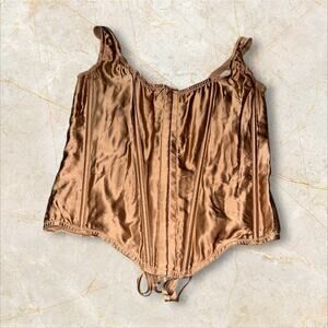 Victoria’s Secret Satin Corset Top Bronze Brown Sz L